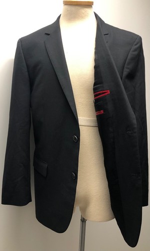 HUGO BOSS HUGO BLACK DARK GRAY MICRO STRIPE WOOL SPORT COAT BLAZER 2 BUTTON 44R - Picture 5 of 12
