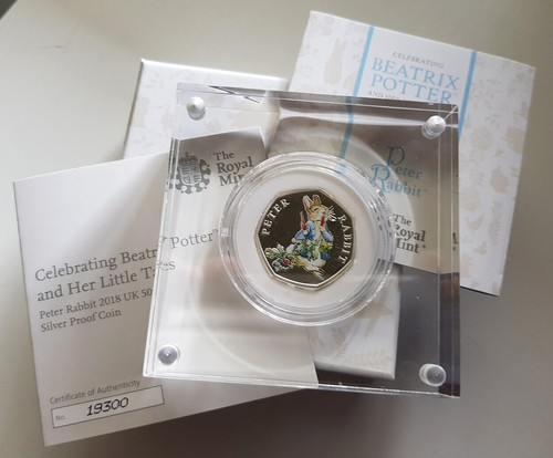 2018 Peter Rabbit Silver Proof 50p UK Limited Edition Beatrix Potter💥COA -Box💥 - Picture 5 of 9