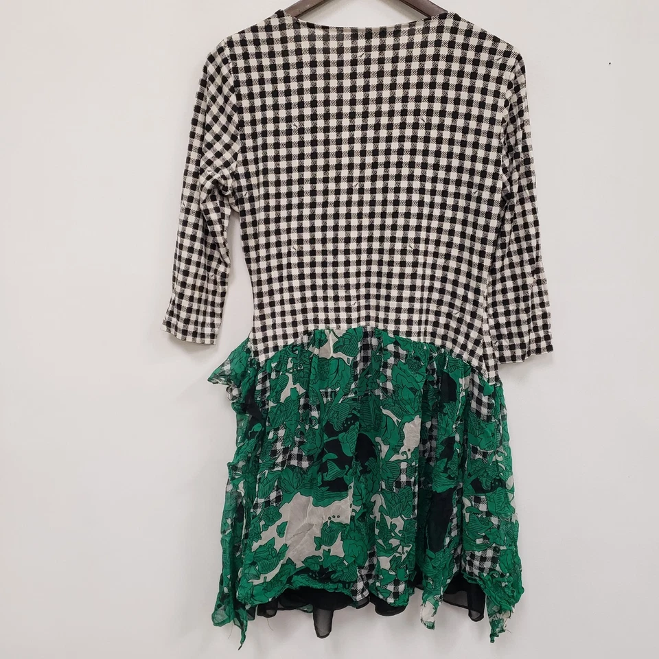 Diane Von Furstenberg Womens Silk Wrap Mini Dress Size 14 Gingham Sheer Picnic - Image 4 of 4