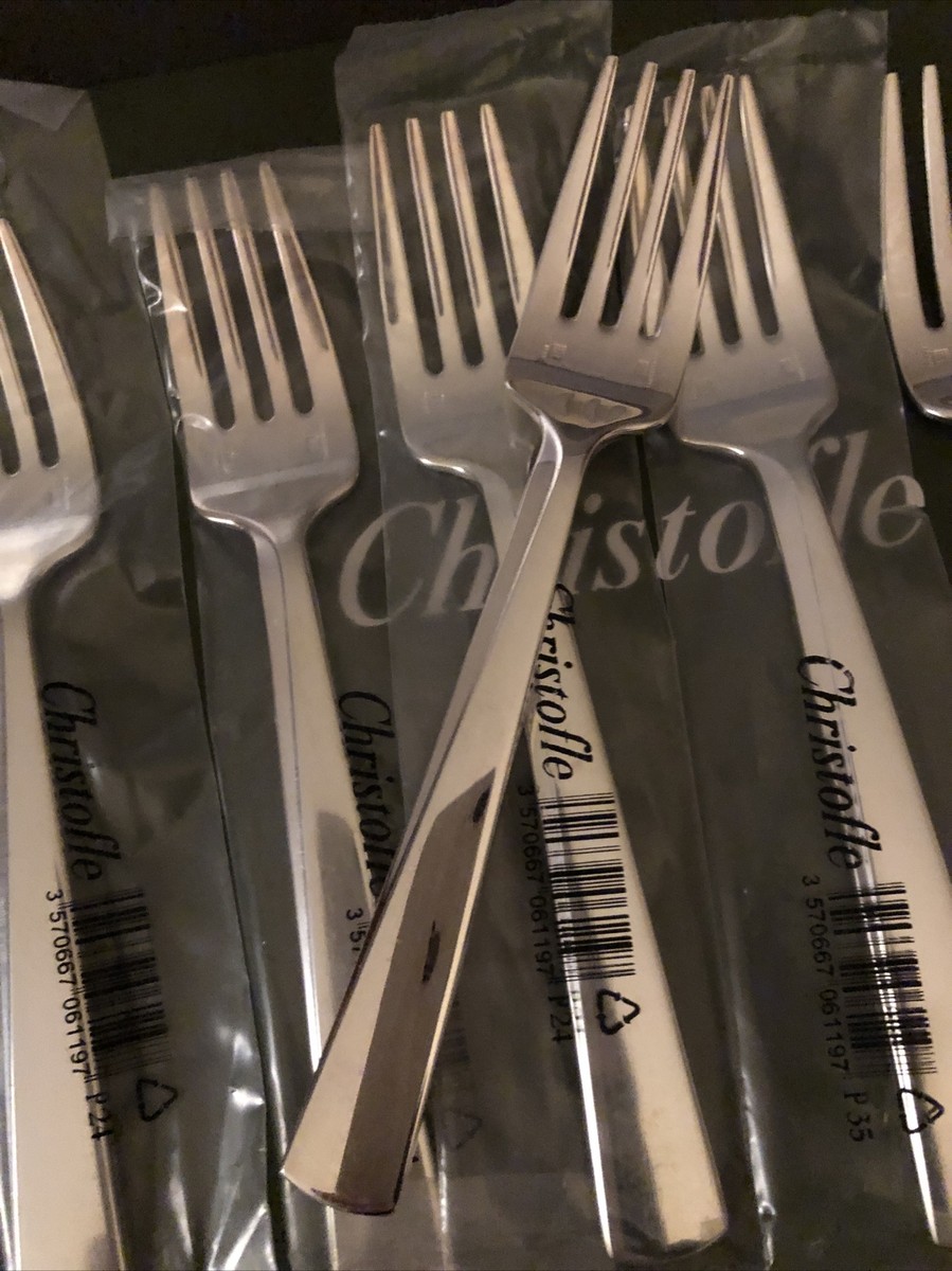 Christofle Lot de 6 fourchettes à gâteau Urban en argent