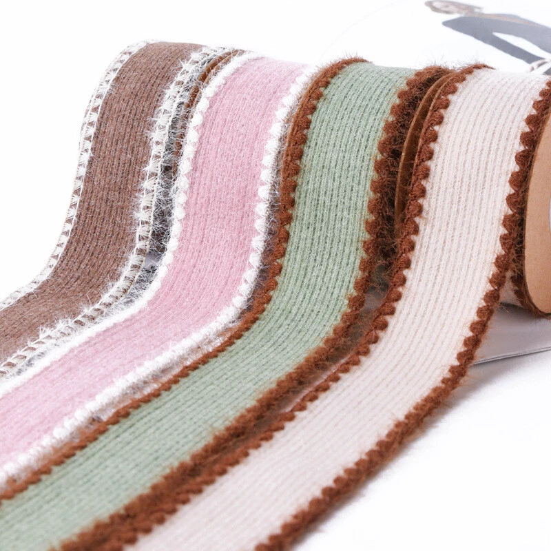 9.1m Gehäkelt Streifen Flock Gurtband Band Craft für Blumen Geschenk Verpackung - Bild 4 von 4