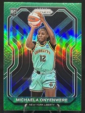 MICHAELA ONYENWERE 2021 Panini WNBA GREEN PRIZM #94 New York Liberty Rookie RC