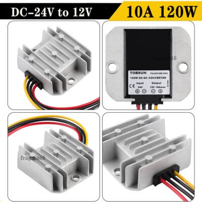 Waterproof Power Converter DC 24V Step Down to DC 12V 10A 120W Voltage Regulator