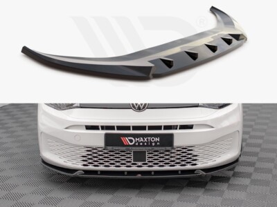 Für VW Caddy MK5 Maxton Design Frontdiffusor Diffusor V1 Glanz Schwarz ABS