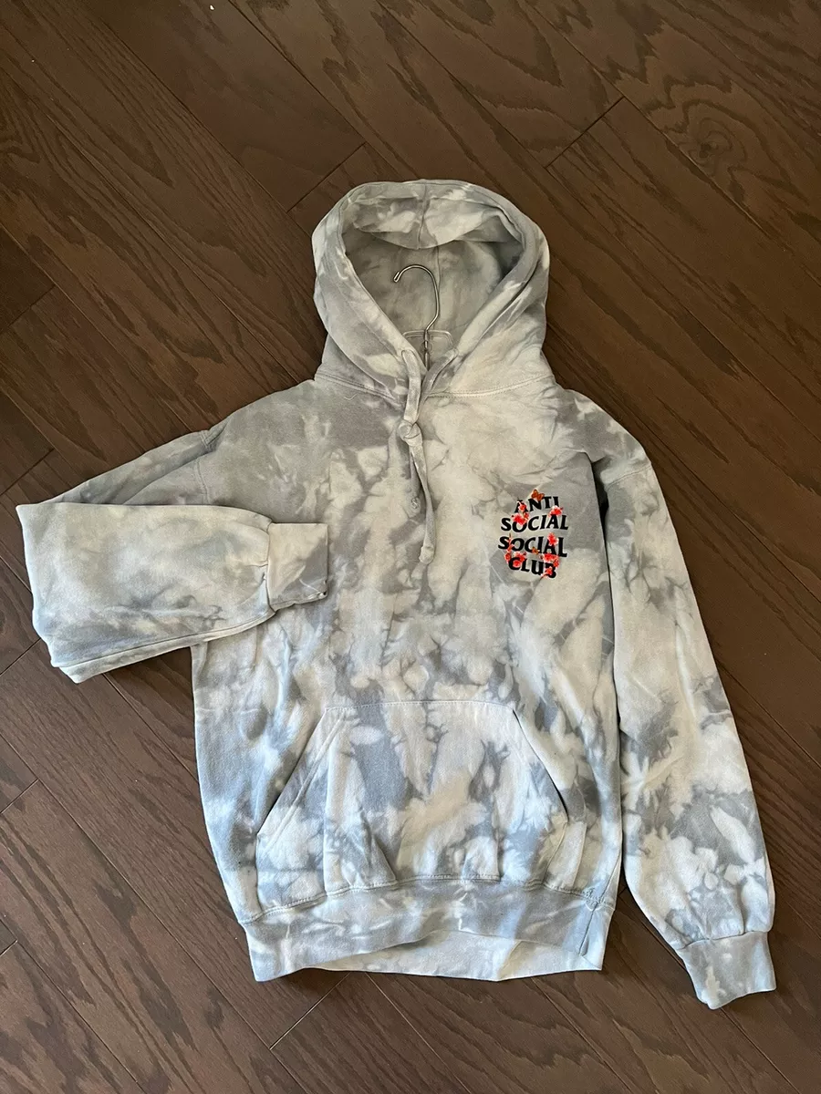 Anti Social Social Club Kkoch Tie Dye Hoodie Grey White Small NWT NEW ASSC