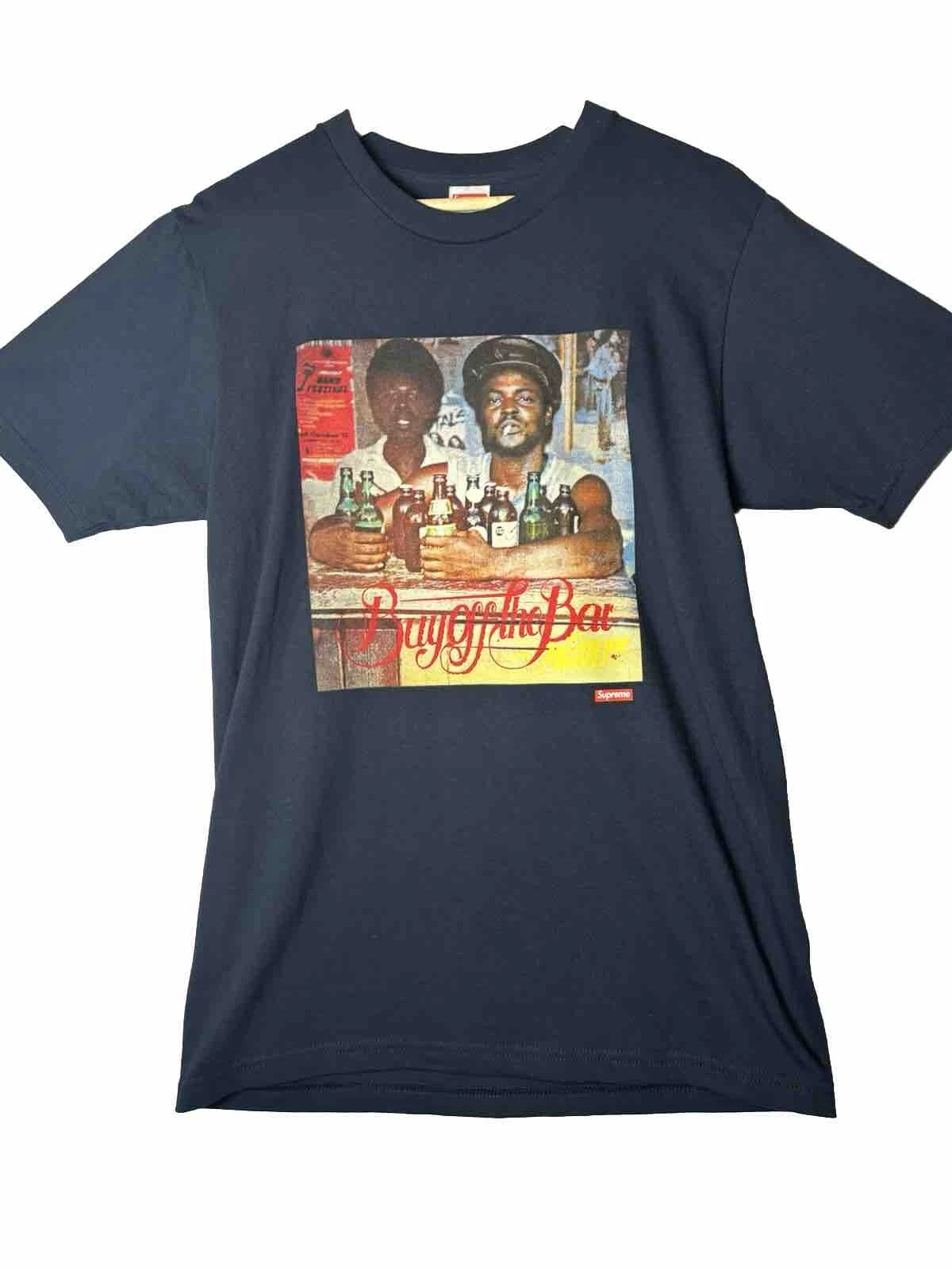 Chemise Supreme Sugar Minott Buy Off The Bar taille moyenne marine Wilfred Limonious A57