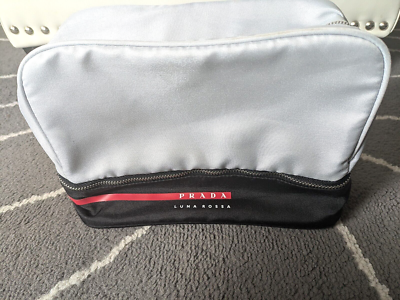 Prada Luna Rossa 2 Tiered Toiletry Silver And Black Wash Travel
