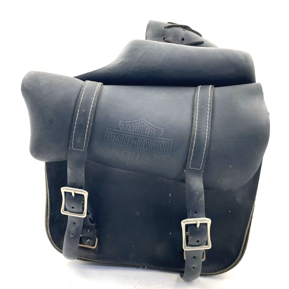 oem Harley 91008-82C Leather Throw Over Saddlebags 82-22 Sportster Dyna Softail - Image 3 of 4