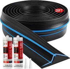 Universal Garage Door Threshold Seal Strip 20FT Kit, Bottom Waterproof Rubber