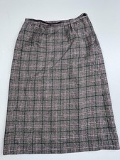 Vintage Pendleton Skirt Womens 10 Gray Plaid Wool Tweed High Waist Midi USA Read