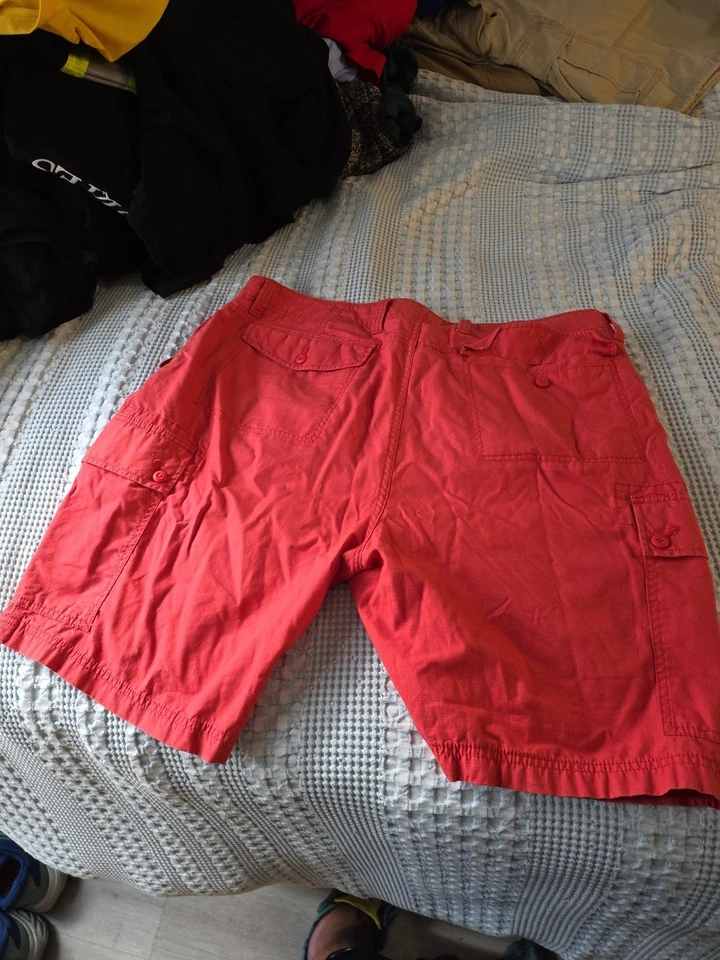  Paradise Collection Mens Shorts 40 Linen Coral 7 pocket cargo - Image 2 of 4