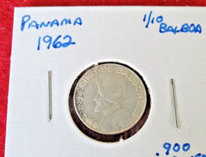 Foreign Coin       PANAMA 1962 1 /10   Balboa SILVER  Circulated