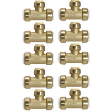 10 Pack XFITTING 3/4" PVC x 3/4" PVC x 3/4" CTS Push Fit Tee Push To Connect Tee