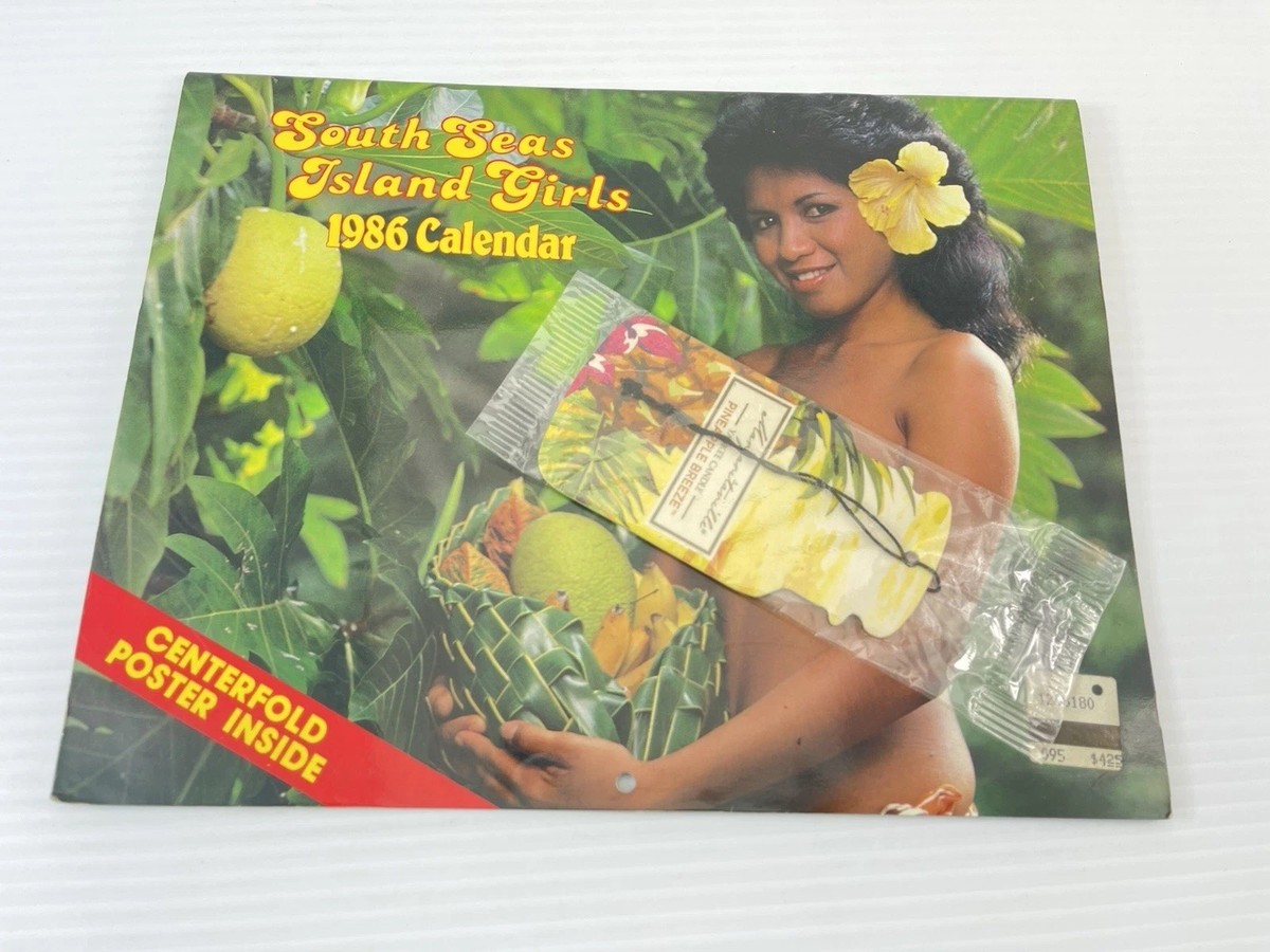 South Seas Island Girls 1986 Vintage Pin Up calendar With Poster 