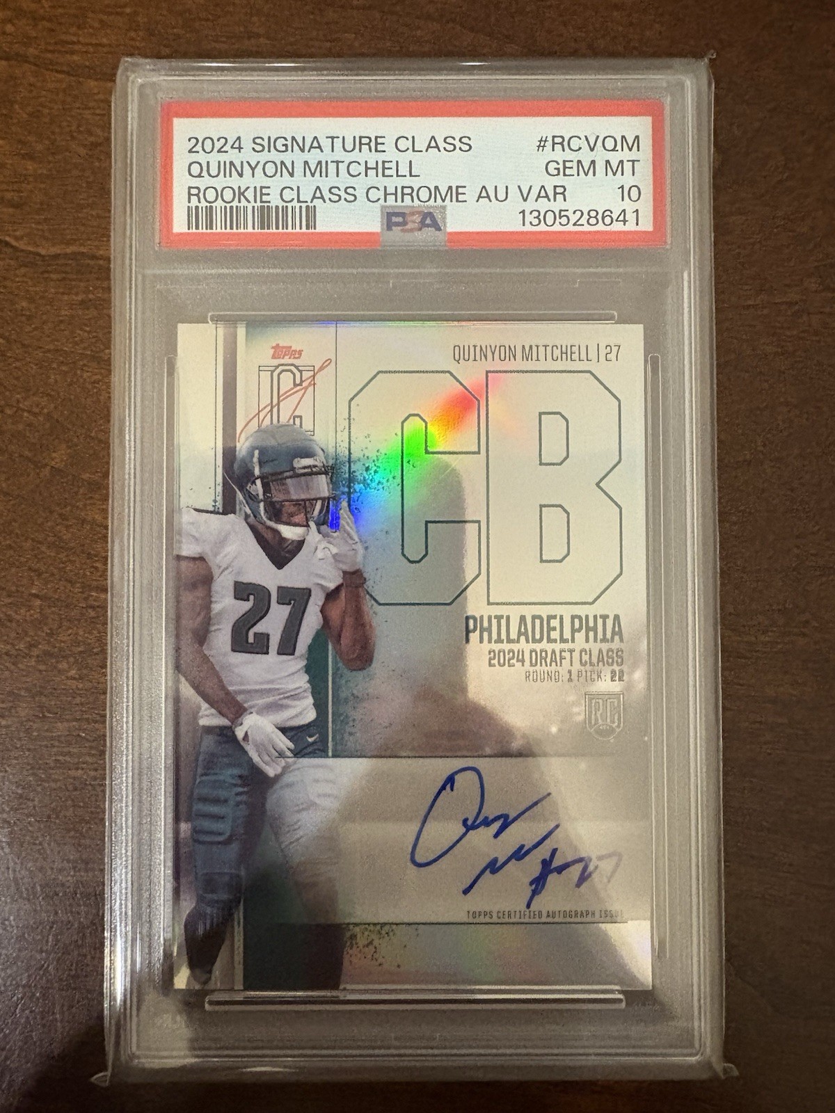 Quinyon Mitchell Topps Signature Class Rookie Class Chrome Autograph Variation #RCVQM Base