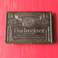 Vintage Budweiser The King of Beers Belt Buckle Made In USA Bergamot Brass Works