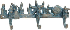 Decorative Cast Iron Seahorse Wall Hook Row