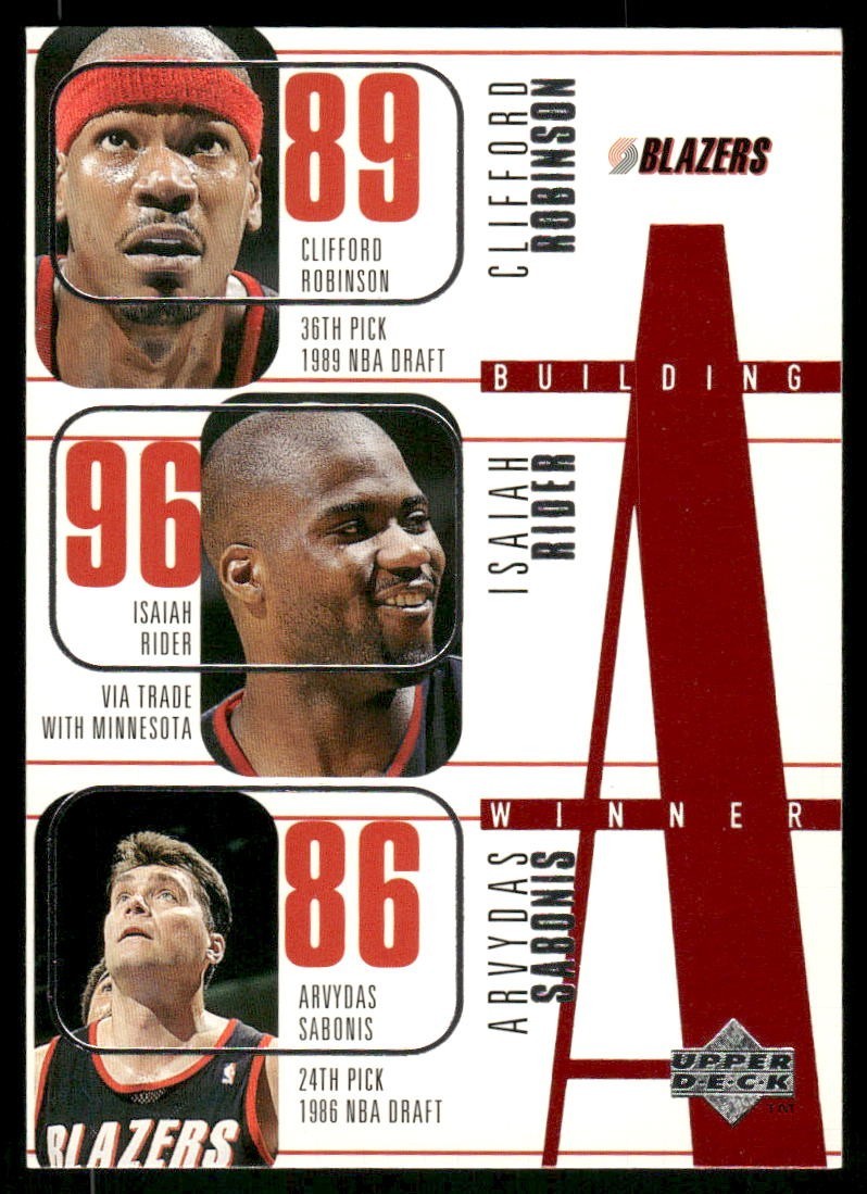 1996-97 Upper Deck #157 Rasheed Wallace, Kenny Anderson, Arvydas Sabonis Blazers