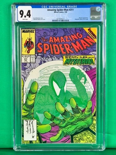 MARVEL COMICS CGC 9.4 AMAZING SPIDER MAN 311 WHITE PAGES 1/89
