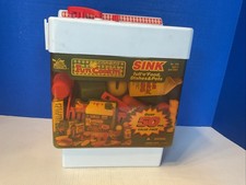 Vintage 1996 Moose Mountain Toymakers Fun Cookin Sink Full Of Food,dishes pots