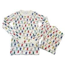Hanna Andersson Christmas Holiday Lights pajamas kids boy girl size 8 130 cm