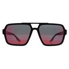 Prada Sport Sunglasses PS 01XS DG008F Black Rubber Dark Grey Mirror Blue Red