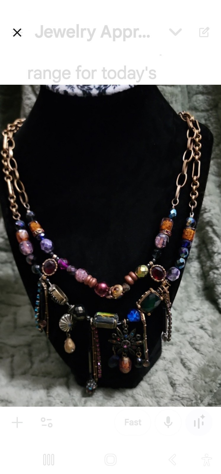 Chico's Signed Multi-Strand Beaded Statement Neck… - image 1