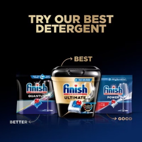 Finish Ultimate Dishwasher Detergent Tabs with CycleSync Technology