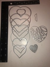 11 The Stamps Metal DOTTED HEARTS Die Set Many sizes Words Bow Love Valentines T