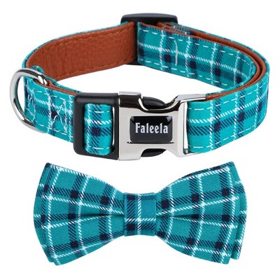 Medium Green Soft Comfy Bowtie Dog Collar Detachable Adjustable Bow Tie