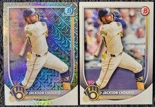 JACKSON CHOURIO 2025 Bowman Chrome MOJO REFRACTOR #11 & Free Base BREWERS