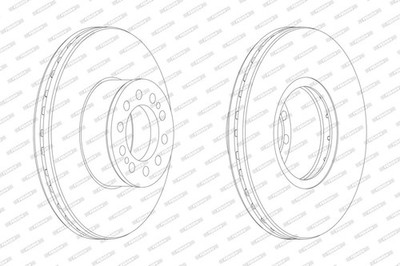 2x FERODO Bremsscheibe PREMIER FCR330A Schachtel für MAN TGL 1 2 L2000 FOC