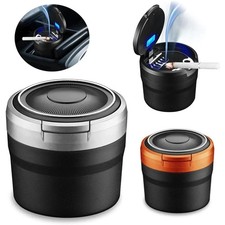 Auto Car Ashtray Cigarette Cup Ash Holder LED Lid Self Extinguishing Ash Tray