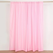 PINK 2 Drapery Panels 8 ft Polyester Backdrop CURTAINS Rod Pockets Party Events
