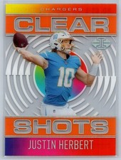 Justin Herbert 2021 Panini Illusions #CS-1 Clear Shots Orange