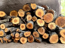 15 LBS APRICOT DELUXE SMOKING WOOD Organic Logs 3"-7”L 1"-3 1/2"D BBQ Grill Fire