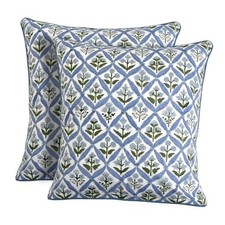 Cotton Canvas Throw Pillow Covers for 24" x 24" Pack of 2 Light Steel Blue