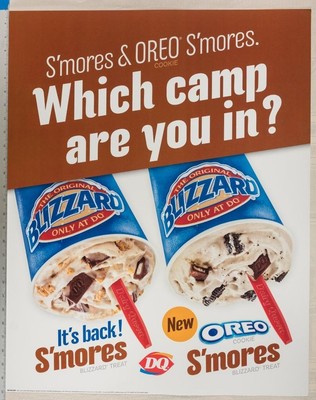 Milch Queen Plakat Blizzard Oreo S' MORES 22x28