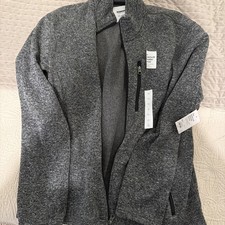 Sonoma Sweater Mens Large Burgundy Supersoft Sweater Fleece Full Zip Pockets NWT