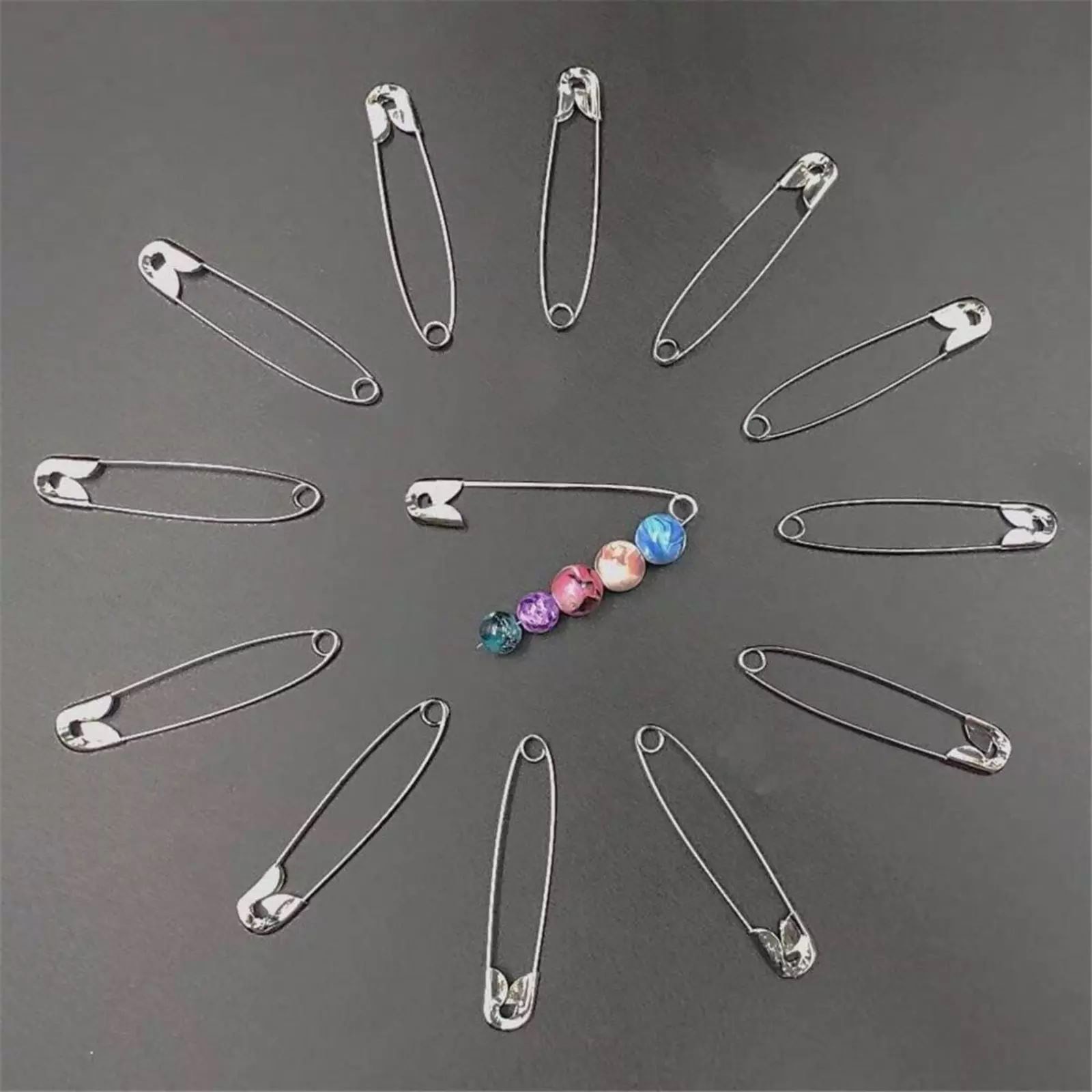 300Pcs Safety Pins Assorted 6 Size For Sewing Crafting Tailoring Clothing DIY