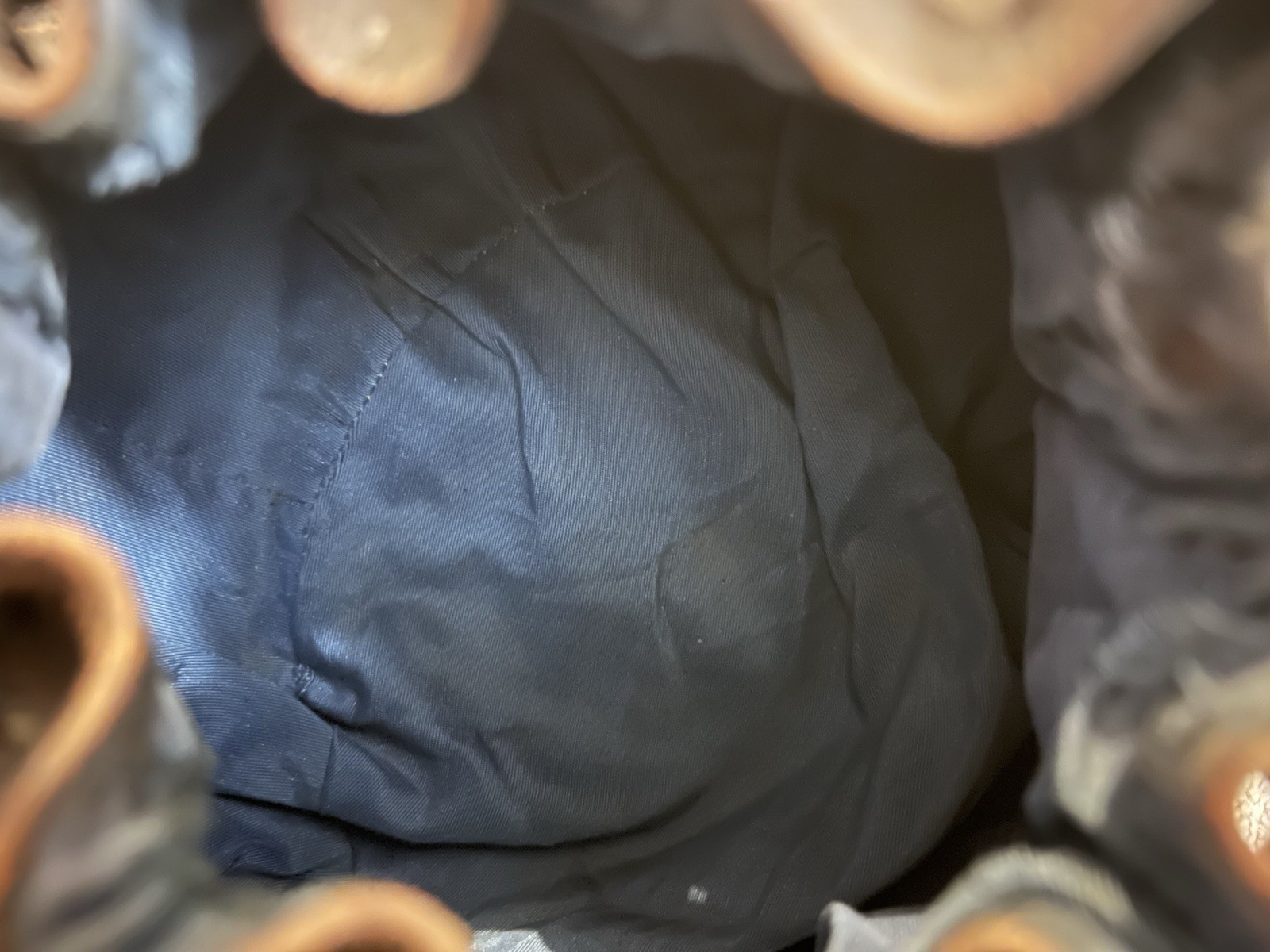 Antique Drawstring Collar Bag with Flat Bottom - image 4