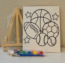 Kids Paint Canvas Kit Sports, Princess, Dinosaur, Santa Theme Party Favors