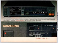 Samsung VT290T HiFi Stereo VHS Recorder System Vintage 1986 Advertisement