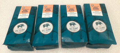4x Big Island Coffee KONA BLOOM, 100% Kona Coffee BEAN 7oz. Fresh BB 10/26