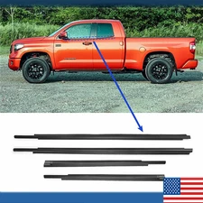 For 07-20 Toyota Tundra Double Cab Window Weatherstrips Moulding Trim Seal ※