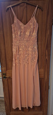 Yumi Size 16 Peach Floral Maxi Formal/Bridesmaid Dress