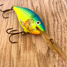 Rapala Vintage Risto Rap RR-7 Ireland Parrot Chartrese Blue Balsawood Crankbait