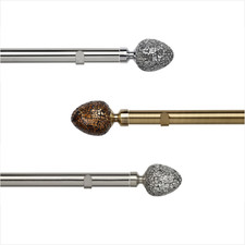 28mm Fixed Length Metal Eyelet Curtain Pole Set with Alexia Finial