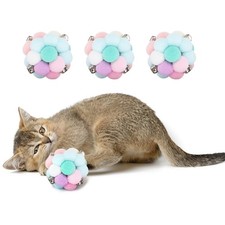3Pcs Mouse Shaped Bite Resistant Catnip Cat Chew Playing 4 Colors 6 x 6cm