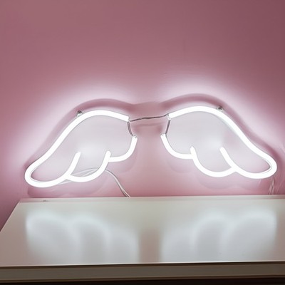 Angel Wings LED Neon Sign Light Decoration USB Dimmable Wall Decor Gift Wings